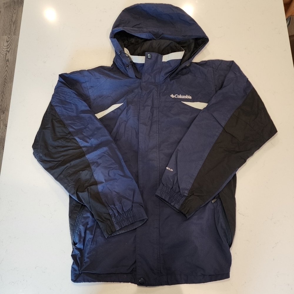 Columbia Sportswear Interchange Zip Hooded Jacket Coat Navy Blue Men's Medium M